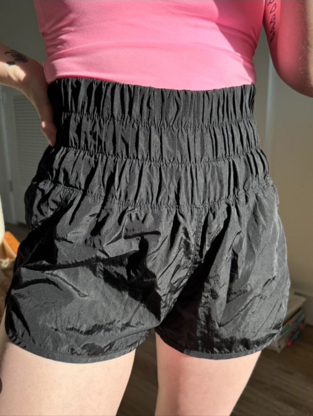 🤠🦋🌻Free People Movement Black High-Rise Athletic Shorts Size S